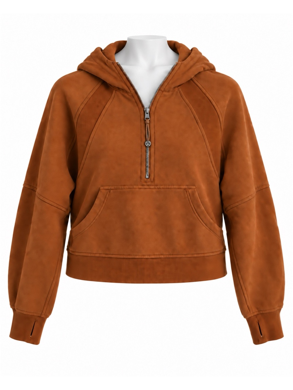 Size XS/S Lululemon Women’s Scuba Oversized Half-Zip Hoodie Brown Cropped Pullov